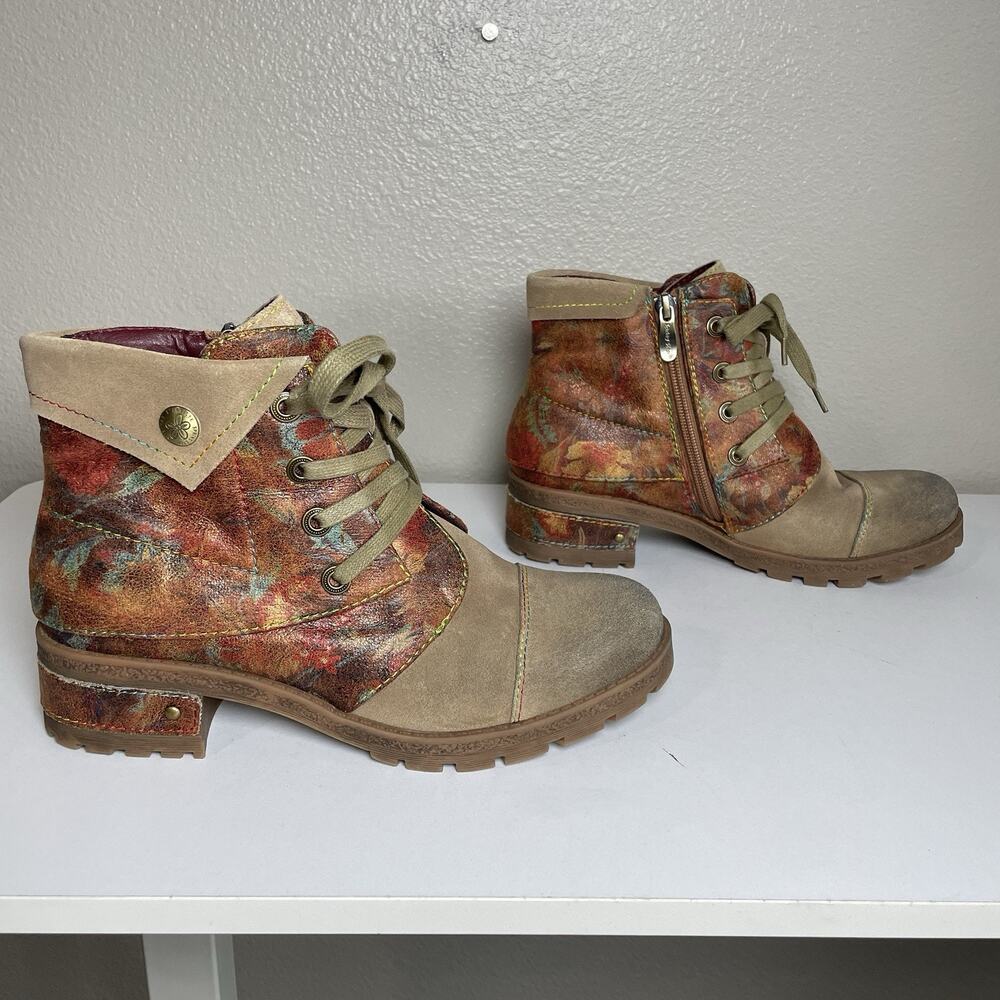 L'Artiste Serna Women's Ankle Boots Size 8 M EU 38 Leather Artsy
